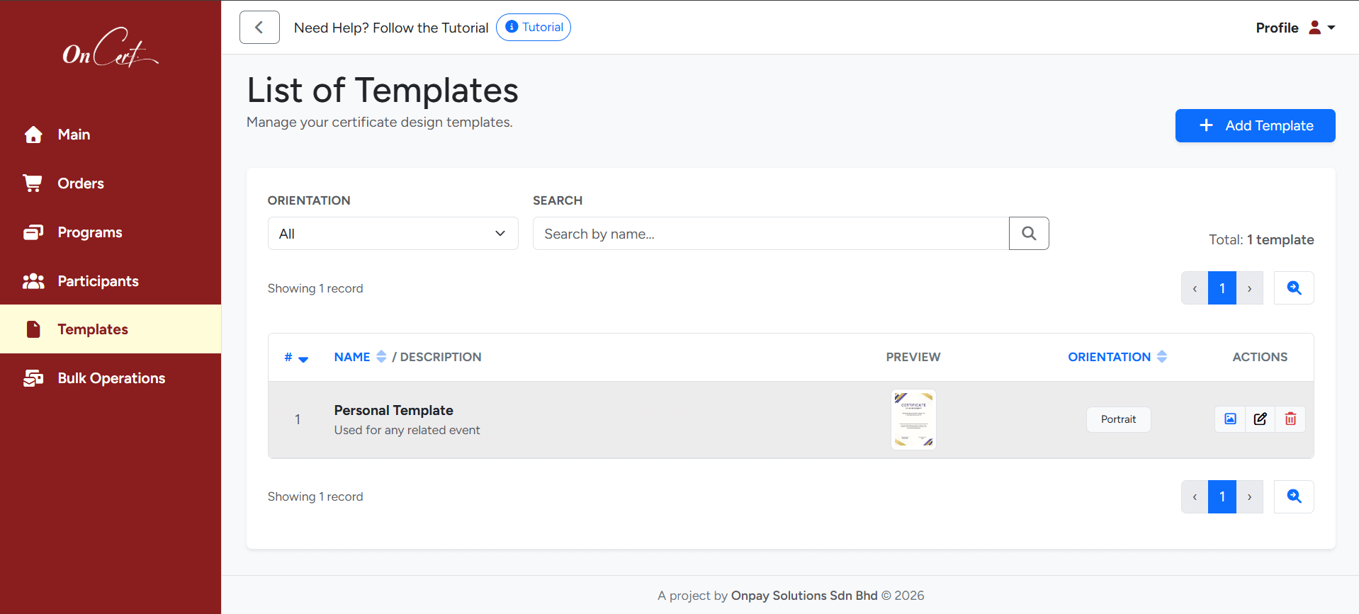 List of Templates